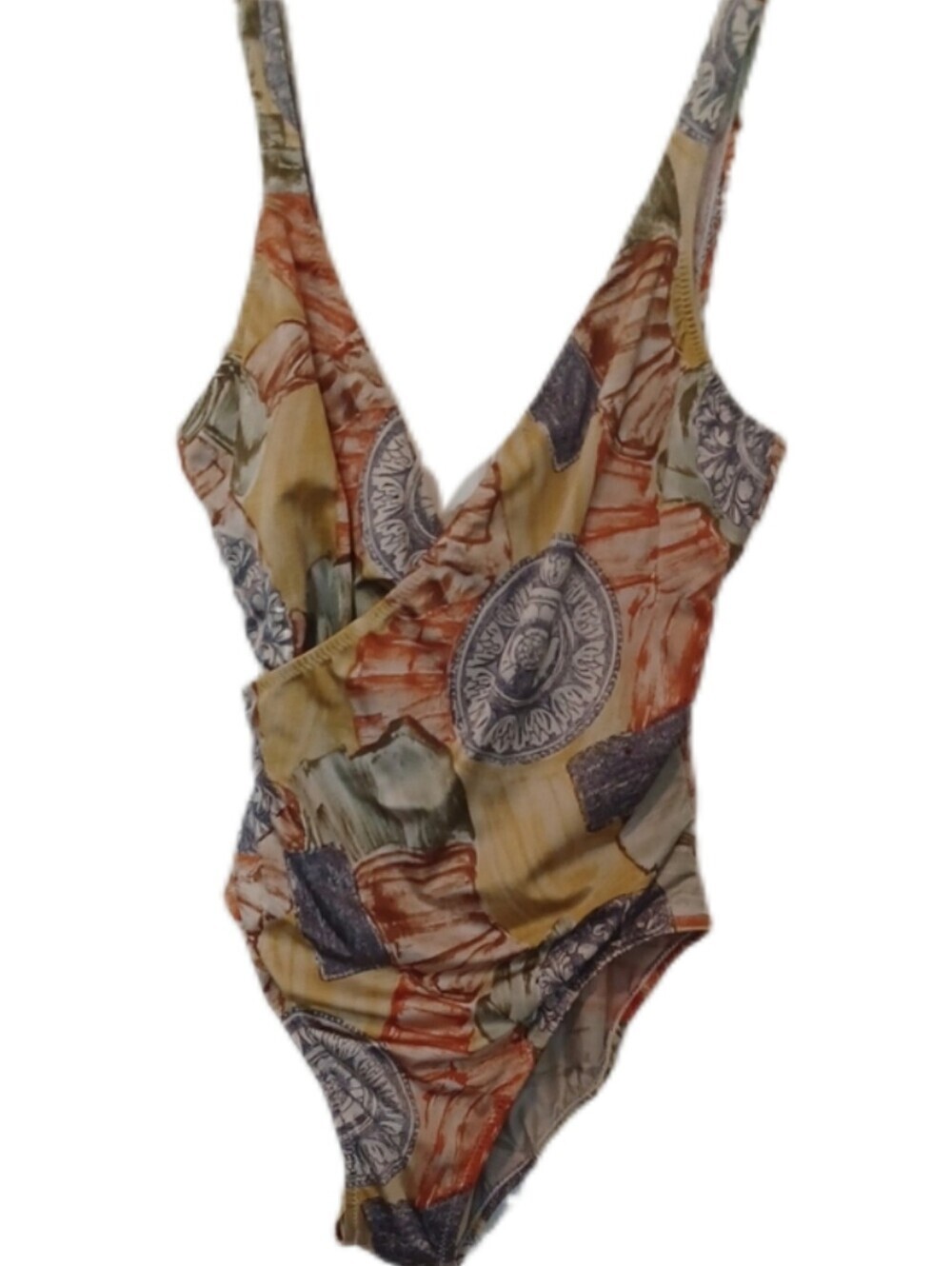-- Women's Multicolor Printed One-Piece Swimsuit SIze M